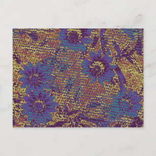Carte Postale Blue flowers against leaf camouflage
