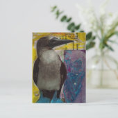 Carte Postale Blue Footed Bird mixed media collage (Debout devant)