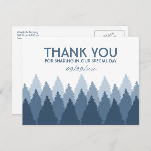 Carte Postale Blue Forest Range Bois Mariage Merci