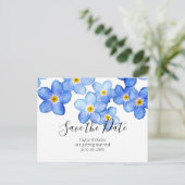 Carte Postale Blue Forget Me Nots Enregistrer la date (Debout devant)