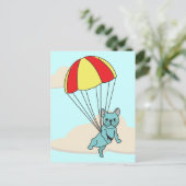 Carte postale Blue French Buldog Umbrella Fun (Debout devant)
