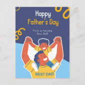 Carte Postale Blue Fun Père - Fils Illustré Joyeux Père Day (Devant)