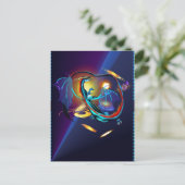 Carte postale Blue Galaxy Dragon (Debout devant)