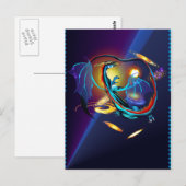Carte postale Blue Galaxy Dragon (Devant / Derrière)