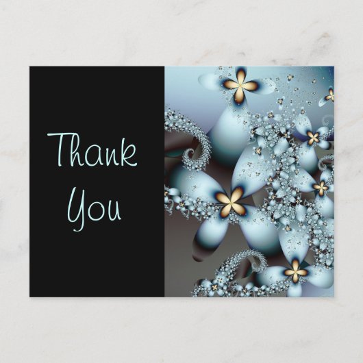 Carte Postale Blue Gold Cute Abstrait Floral (Devant)