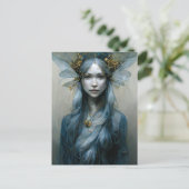Carte postale Blue Gold Fairy Imaginaire Art (Debout devant)