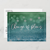 Carte Postale Blue Green Bokeh Changement de plan reporté Mariag (Devant / Derrière)