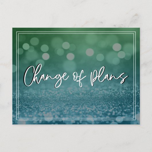 Carte Postale Blue Green Bokeh Changement de plan reporté Mariag (Devant)