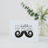 Carte Postale Blue Grey Black Funny Humor I Mustache (Debout devant)