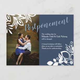 Carte Postale Blue Grey, Faire-part Mariage blanc
