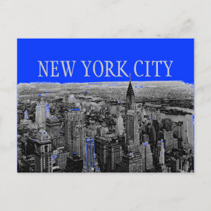 Carte postale Blue Grey New York City Pop Art