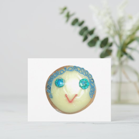 Carte Postale Blue Hair Emoji Art Imprimer/Graphique (Debout devant)