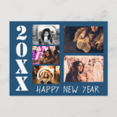 Carte Postale Blue Happy New Year 2026 5 Photo Collage (Devant)
