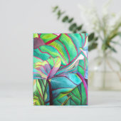 Carte Postale Blue Hawaii Tropical leaf folios art (Debout devant)