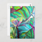 Carte Postale Blue Hawaii Tropical leaf folios art (Devant / Derrière)