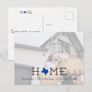 Carte postale Blue HOME Texas Moving Faire-part
