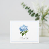 Carte Postale Blue Hydrangea Bloom Traditional Thank You (Debout devant)