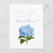 Carte Postale Blue Hydrangea sera-tu ma servante d'honneur ? (Devant)