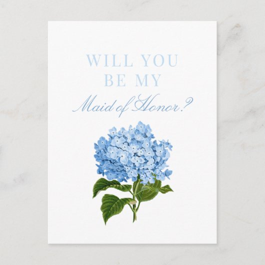 Carte Postale Blue Hydrangea sera-tu ma servante d'honneur ? (Devant)