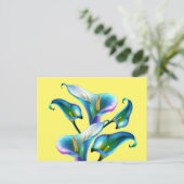 Carte Postale Blue Iridescente Holographique Calla Lilies (Debout devant)