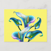 Carte Postale Blue Iridescente Holographique Calla Lilies (Devant)