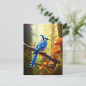 Carte postale Blue Jay Bird Art (Debout devant)
