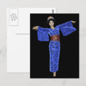 Carte postale Blue Kimono Geisha (Devant / Derrière)