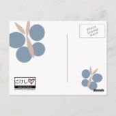 Carte postale Blue Kokeshi Triplet x3 (Dos)