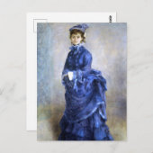 Carte Postale Blue Lady Parisienne Renoir Impressionniste Peintu (Devant / Derrière)