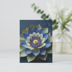 Carte Postale Blue Lotus Flower Spirituel Zen Art