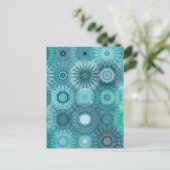 Carte Postale Blue Mandalas Abstrait Ornate Motif (Debout devant)