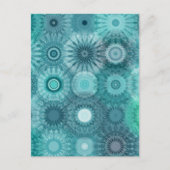 Carte Postale Blue Mandalas Abstrait Ornate Motif (Devant)