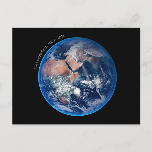 Carte Postale Blue Marble Earth, 2014 Photo satellite (Devant)
