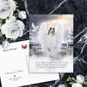 Carte Postale Blue Merle Collie Angel Heaven - Pet Loss Sympathi