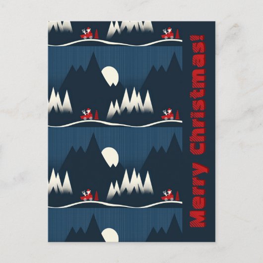 Carte Postale Blue Merry Christmas (Devant)
