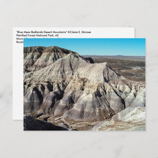 Carte Postale Blue Mesa Badlands, Parc national de la Forêt Petr (Devant / Derrière)