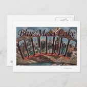 Carte Postale Blue Mesa Lake, Colorado - Grandes Lettres Scènes (Devant / Derrière)
