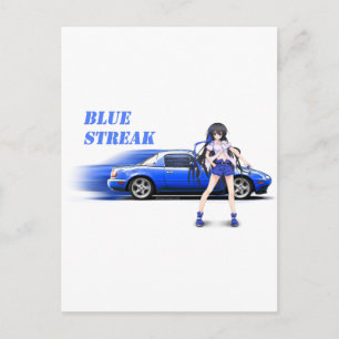 Carte Postale Blue Miata - avec anime girl