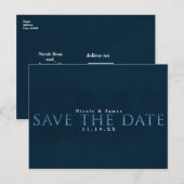 Carte Postale Blue Moderne Chic ÉVÉNEMENT À VENIR Mariage Fiança (Devant / Derrière)