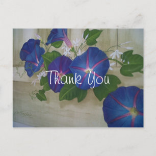 Carte Postale Blue Morning Glory Flowers Merci