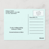 Carte Postale Blue Mountain Range, Mariage Rustique Enregistrer  (Dos)