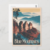 Carte Postale Blue Mountains Australie Vintage (Devant / Derrière)