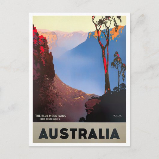 Carte Postale Blue Mountains Australie voyage vintage (Devant)