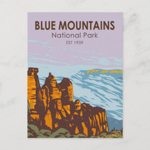 Carte Postale Blue Mountains National Park Australie Vintage