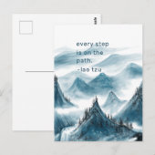 Carte Postale Blue Mountains Peinture Paysage Citation Inspirant (Devant / Derrière)