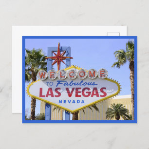 Carte postale Blue Nevada Affiche de bienvenue Las