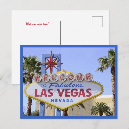 Carte postale Blue Nevada Affiche de bienvenue Las (Devant / Derrière)