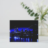 Carte postale Blue New York City Brooklyn Bridge (Debout devant)
