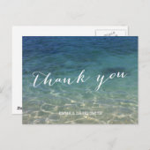 Carte Postale Blue Ocean Beach Destination Merci (Devant / Derrière)