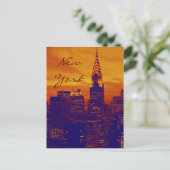 Carte postale Blue Orange Pop Art New York Script (Debout devant)